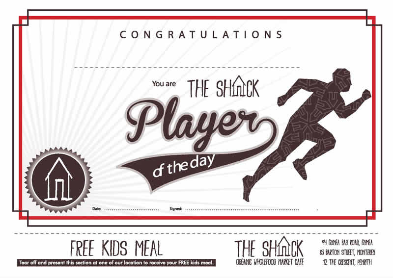 shack player day certificate shack player day certificate